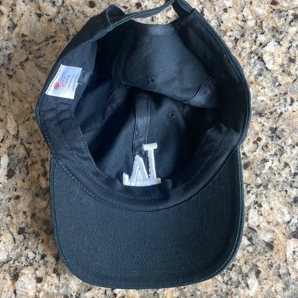 LA Dodgers Black Dad Style Baseball Hat NWOT slide adjustable 100% Cotton - Picture 6 of 6